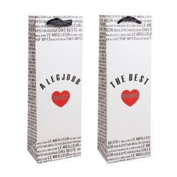 PAPIEROVÉ TAŠKY S VÍNOM, MATNÉ, S CHLOPŇOU SO STUHOU, NÁPIS BEST FRIEND