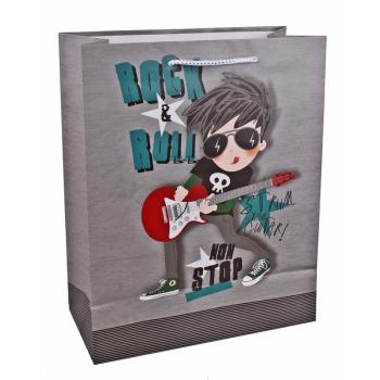 PAPIEROVÉ TAŠKY SVETLÉ, CHLAPEC GITARA VZOR