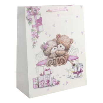 PAPIEROVÁ TAŠKA S MATNÝM, ĽÚBOSTNÝM VZOROM PAPUČE