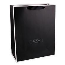 PAPIEROVÉ TAŠKY S MATNOU, STUŽKOVOU CHLOPŇOU, ČIERNE POZADIE S BIELYM OBRYSOM, LEN PRE VÁS