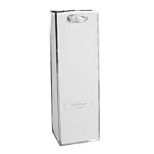 PAPIEROVÁ TAŠKA S VÍNOM, MATNÁ, STRIEBORNÁ POTLAČ, STUŽKA, STRIEBORNÝ OBRYS NA BIELOM POZADÍ, S NÁPISOM LEN PRE TEBA