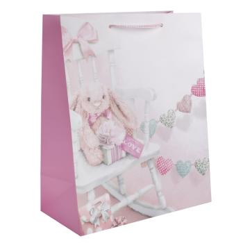 PAPIEROVÁ TAŠKA MATNÁ RUŽOVÁ DETSKÁ STOLIČKA VZOR