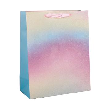 PAPIEROVÉ TAŠKY S MATNÝMI, STUŽKOVÝMI ZÁLOŽKAMI, TRBLIETAVÁ DÚHA