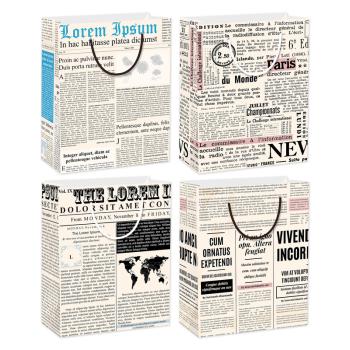 PAPIEROVÉ TAŠKY MATNÉ, CUDZOJAZYČNÝ VZOR NOVINOVÉHO PAPIERA
