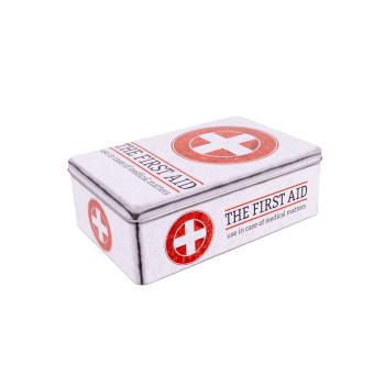 KOVOVÁ TEHLOVÁ KRABICA, "THE FIRST AID"