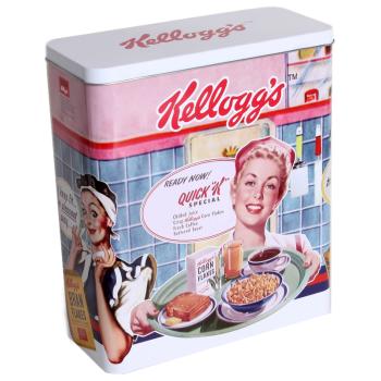 KOVOVÁ KRABICA, OBDĹŽNIKOVÁ, "KELLOGGS"