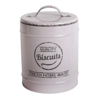 KOVOVÁ VALCOVÁ ŠKATUĽA S VÝLEVKOU "BISCUITS" KRÉM