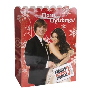 DISNEY PAPIEROVÉ TAŠKY HIGH SCHOOL MUSICAL 3 "MERRY CHRISTMAS", ČERVENÉ