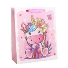 PAPIEROVÁ TAŠKA MATNÁ RUŽOVÝ JEDNOROŽEC