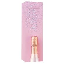 PAPIEROVÉ VRECKO VÍNO MATNÉ RUŽOVÉ KONFETY, ŠAMPANSKÉ