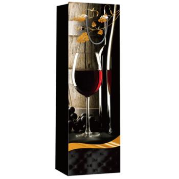 PAPIEROVÉ VRECKO S MATNÝM ČERVENÝM POHÁROM NA VÍNO