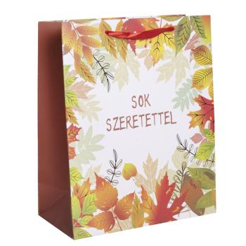 PAPIEROVÁ TAŠKA MATNÁ JESENNÉ LISTY 26X32