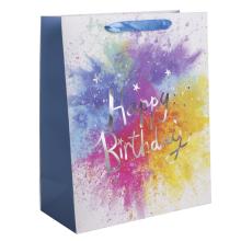 PAPIEROVÁ TAŠKA MATNÁ HOLOGRAFICKÁ HAPPY BIRTHDAY 31X42