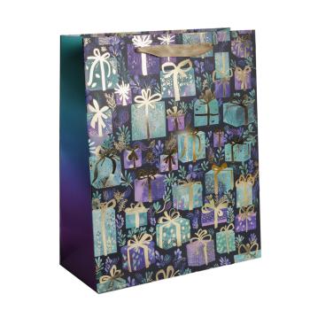 PAPIEROVÉ TAŠKY MATNÉ, ZLATÉ S LESKLOU POTLAČOU, MODRÉ A FIALOVÉ DARČEKY