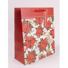 PAPIEROVÉ TAŠKY MATNÉ, POINSETTIE, ČERVENÉ