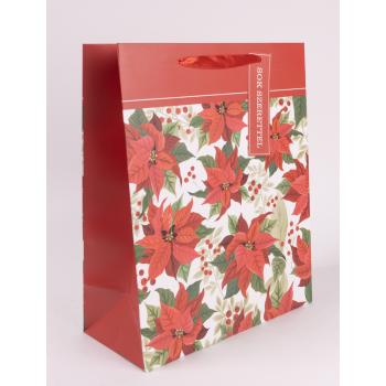 PAPIEROVÉ TAŠKY MATNÉ, POINSETTIE, ČERVENÉ