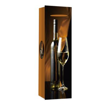 PAPIEROVÉ VRECKO S PODLOŽKOU NA VÍNO, FĽAŠA BIELEHO VÍNA