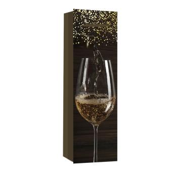 PAPIEROVÉ VRECKO S POHÁROM NA VÍNO, MATNÝM POHÁROM, POHÁROM NA ŠAMPANSKÉ