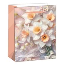 PAPIEROVÁ TAŠKA MATNÁ, KYTICA RUŽÍ, RUŽOVÁ