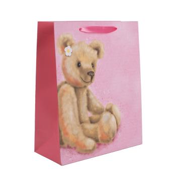 PAPIEROVÉ VRECKO MATNÉ, SEDIACI NOSTALGICKÝ MEDVEĎ, RUŽOVÉ