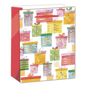 PAPIEROVÉ TAŠKY MATNÉ, ZLATÉ S LESKLOU POTLAČOU, DARČEKOVÉ KRABIČKY