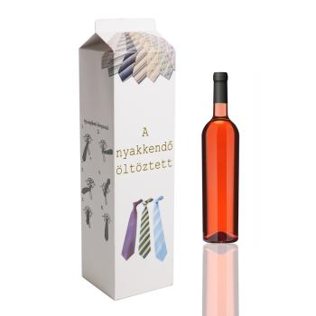 PAPIEROVÁ ŠKATUĽA V TVARE KRABICE OD MLIEKA S NÁPISOM "A NYAKKENDŐ ÖLTÖZTET"