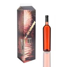 PAPIEROVÝ KARTÓN NA NÁPOJE V TVARE KRABICE OD MLIEKA, ŠAMPANSKÉ "SOK BOLDOGSÁGOT!" SURVEY