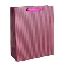 PAPIEROVÉ TAŠKY MATNÉ, SO STUHOU, VÍNOVÉ, PRUHOVANÉ, "BIG DIP O RUBY"