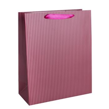 PAPIEROVÉ TAŠKY MATNÉ, SO STUHOU, VÍNOVÉ, PRUHOVANÉ, "BIG DIP O RUBY"