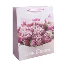 PAPIEROVÉ TAŠKY S PODLOŽKOU, NÁPIS "ISTEN ÉLTESSEN", KRUH RUŽÍ, RUŽOVÁ FARBA