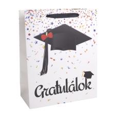 PAPIEROVÁ TAŠKA S MATNÝM POVRCHOM, MATURITNÁ ČIAPKA S NÁPISOM " GRATULÁLOK "