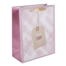 PAPIEROVÁ TAŠKA MATNÁ, "THANK YOU", FIALOVÁ