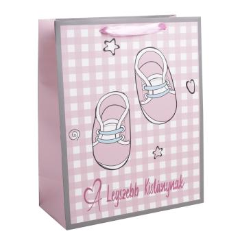 PAPIEROVÉ TAŠKY S MATNÝM POVRCHOM, " A LEGSZEBB KISLÁNYNAK", RUŽOVÉ TOPÁNKY