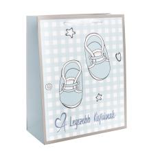 PAPIEROVÉ TAŠKY S MATNÝM POVRCHOM, " A LEGSZEBB KISFIÚNAK", SVETLOMODRÉ TOPÁNKY