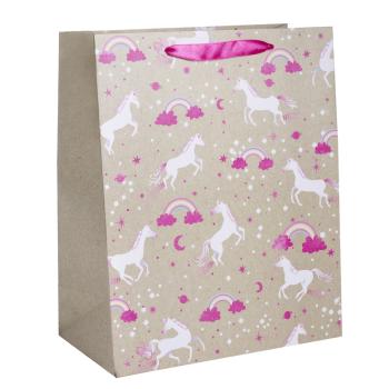 PAPIEROVÉ TAŠKY MATNÉ, BIELE KONE , RUŽOVÉ DÚHY