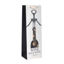 PAPIEROVÉ VRECKO S MATNÝM VÍNOM, NÁPIS "WINE RED&WHITE", ČIERNA VÝVRTKA