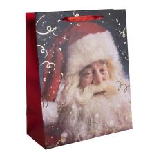 PAPIEROVÉ TAŠKY MATNÉ, ZLATÉ S LESKLOU POTLAČOU, SANTA CLAUS