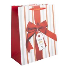 PAPIEROVÉ TAŠKY S MATNÝM POVRCHOM, NÁPIS "THANK YOU", ČERVENÁ MAŠĽA
