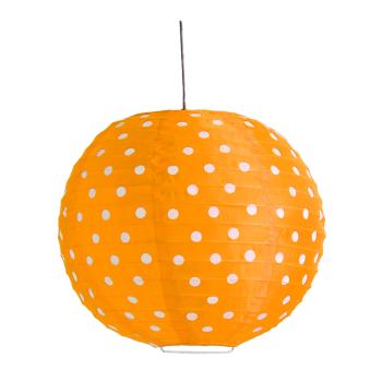 ORGANZOVÝ GLÓBUS NA LAMPU ORANŽOVÝ/ BODKY