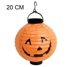 PAPIEROVÝ LAMPÁŠ, LED, HALLOWEEN TEKVICA, S ÚSMEVOM, ORANŽOVÁ