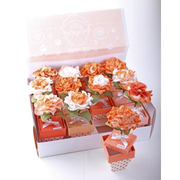 PAPIEROVÁ DARČEKOVÁ KRABIČKA, KVETINÁČ, ORANŽOVÁ