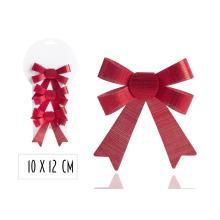 SADA DEKORAČNÝCH PLASTOVÝCH MAŠLÍ, 3 KUSY, ČERVENÉ PRUHY