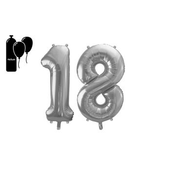 KOVOVÝ BALÓNIK, ČÍSLO 18, SADA, MATNÁ STRIEBORNÁ