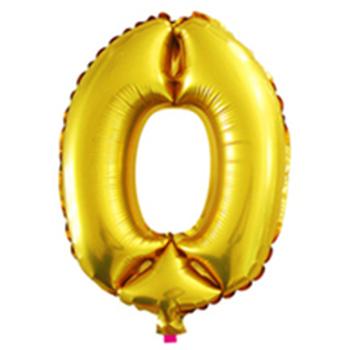 BALÓN S KOVOVÝM ČÍSLOM "0" ZLATÝ
