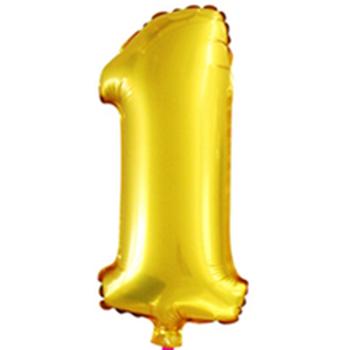 BALÓNIK S KOVOVÝM ČÍSLOM "1" ZLATÝ