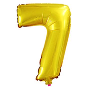 BALÓN S KOVOVÝM ČÍSLOM "7" ZLATÝ