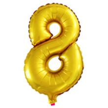 KOVOVÉ BALÓNOVÉ ČÍSLO "8" ZLATÉ