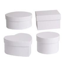 SADA PAPIEROVÝCH KRABÍC, 4 RÔZNE TYPY, MATNÁ BIELA