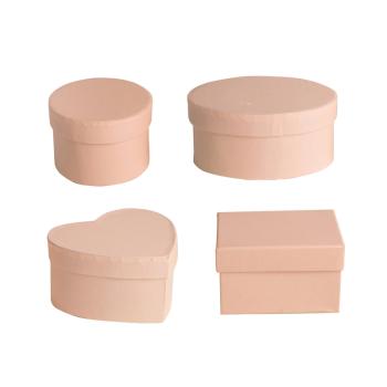 SADA PAPIEROVÝCH KRABÍC, 4 KUSY, NIEKOĽKO DRUHOV, VINTAGE PEACH
