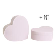 SADA PAPIEROVÝCH ŠKATULIEK, 2 KUSY, V TVARE SRDCA, VINTAGE ORCHIDEA